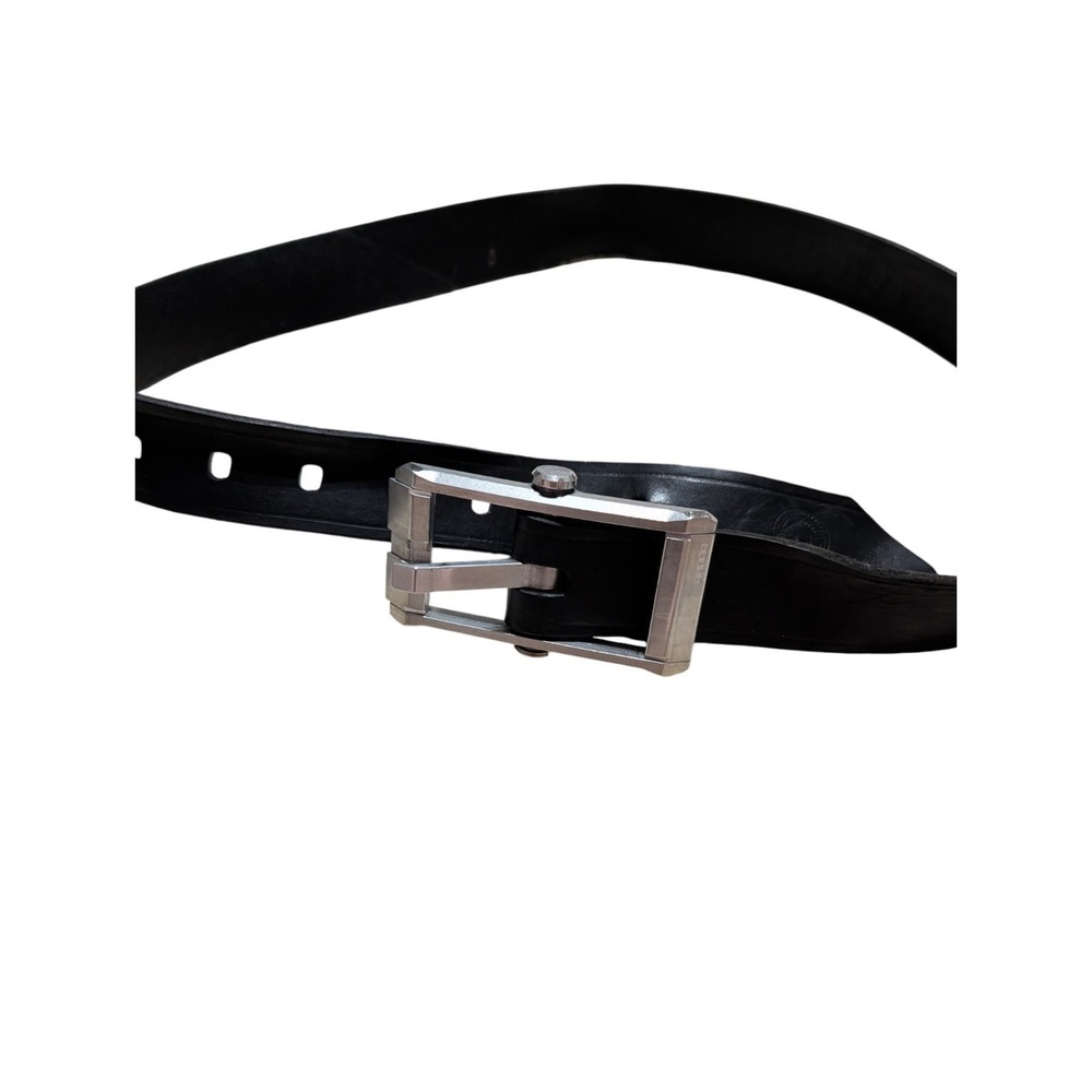 Dango Belt‎ Black Leather EDC Belt Metal Buckle Made in USA Adjustable 27-33